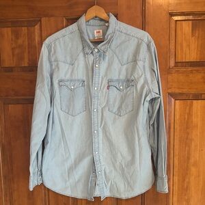 Levi's Light Blue Denim Button Down Shirt
